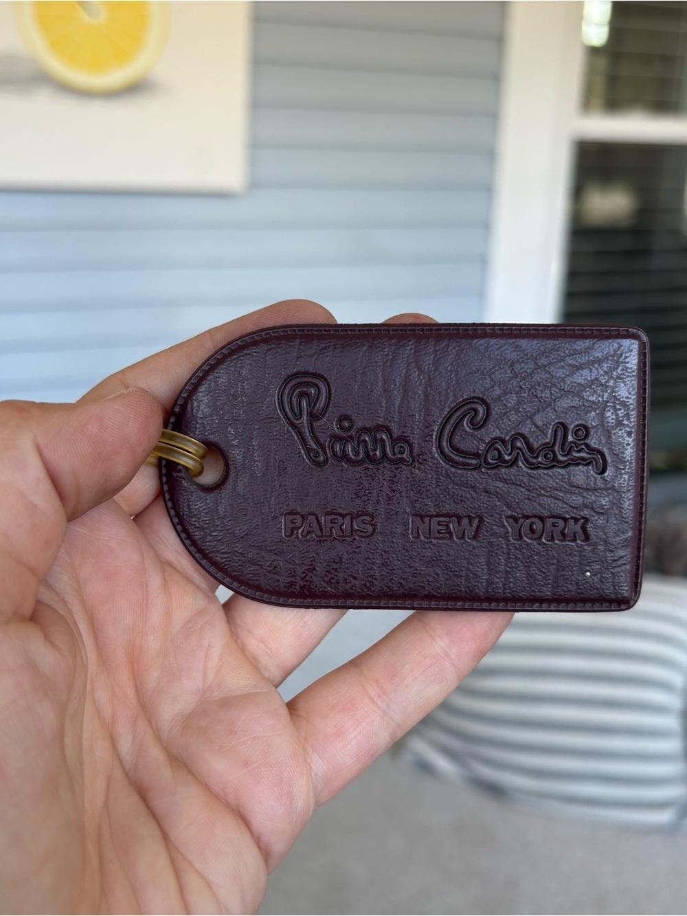Vintage Pierre Cardin Leather Luggage Tag